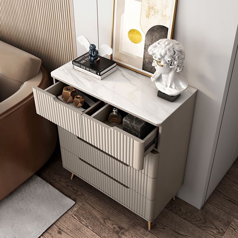 Glam Bedroom Engineered Wood Storage Chest Vertical Chest with Drawers
