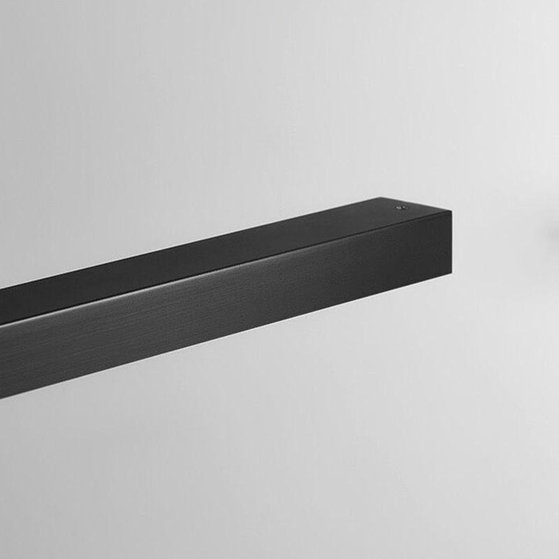 Minimalism Linear LED Island Light Fixture in Black for Dining Room