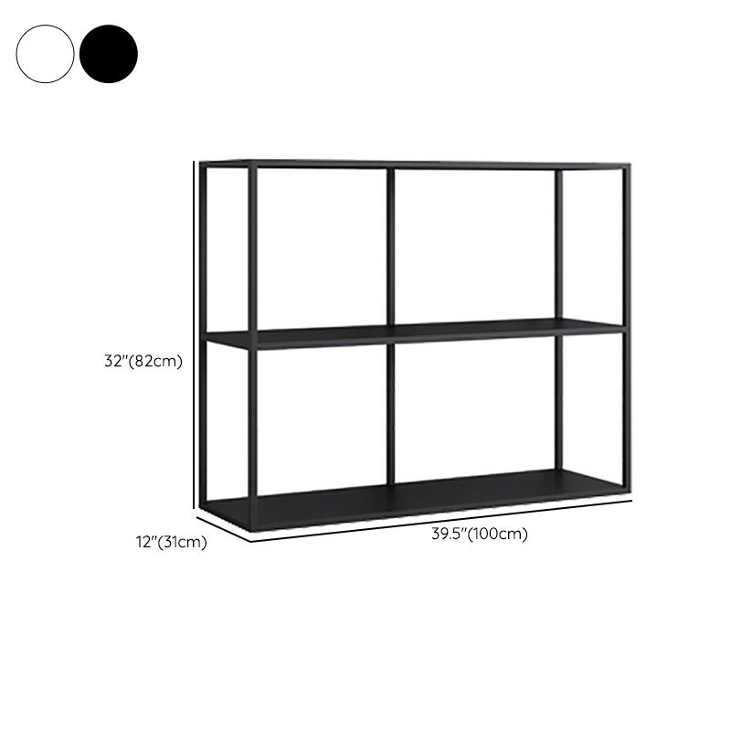 Modern Metal Open Storage Bookcase Black / White Bookshelf with Shelves