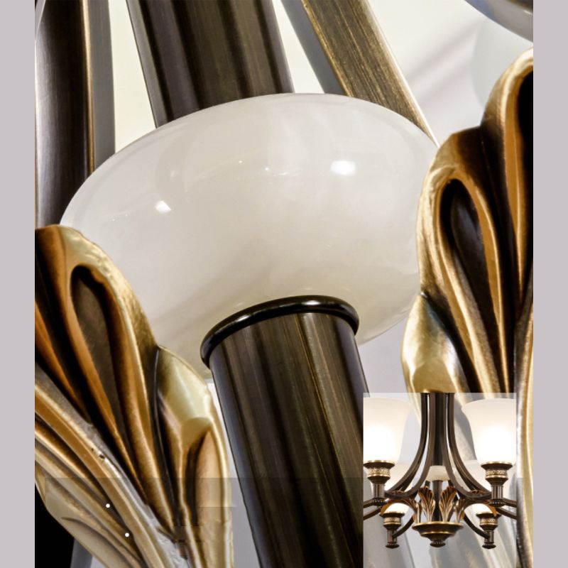 Copper Sputnik Pendant Light in Traditional Classic Style Glass Ceiling Light for Interior Spaces