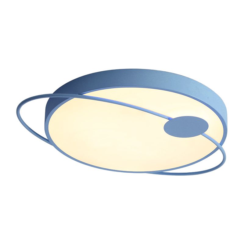 18 "/21.5" /25.5 " W Round Ceiling Flush Mount Nordic Style Acrylique DEL Blue / Pink Flush Light Fixture in Warm / White Light