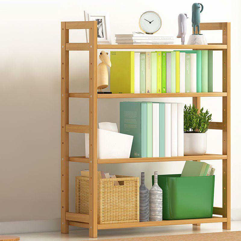 Modern Solid Bamboo Bookcase, Geometric Bookshelf for Any Room, 10" W