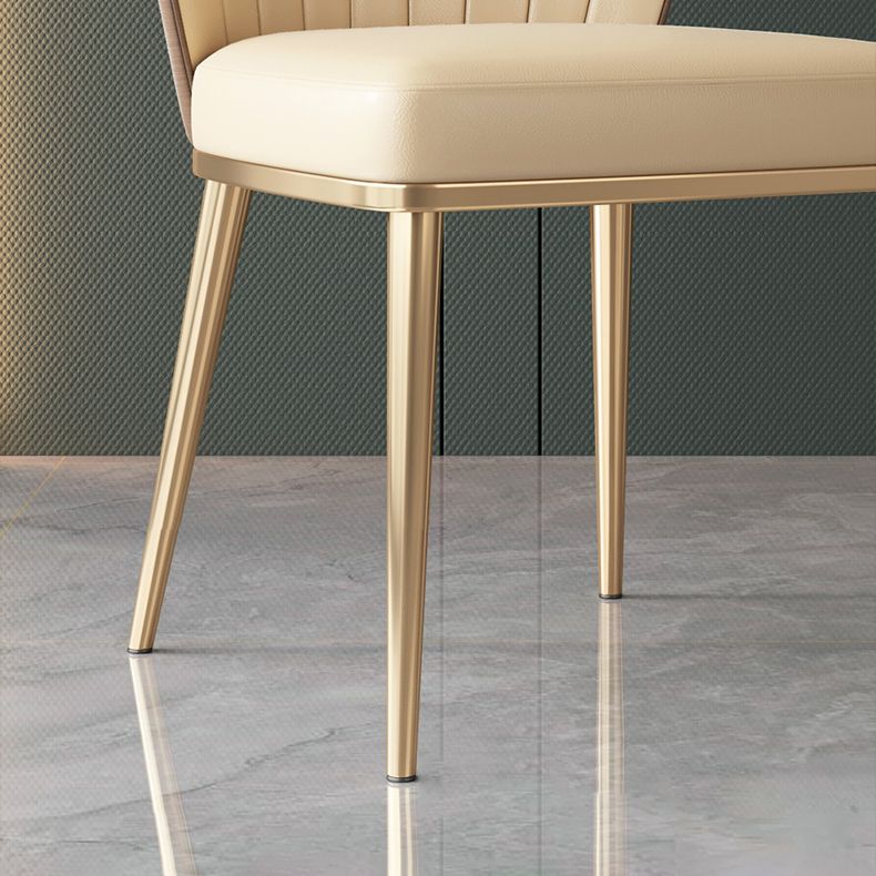 Nordic Style Metal Side Chair Gold Base Side Dining Chair for Home Use