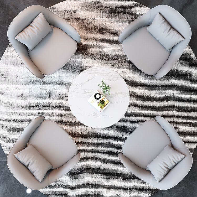 Round Dinette Table Traditional Luxury Dinner Room Kitchen Table with Metal Base