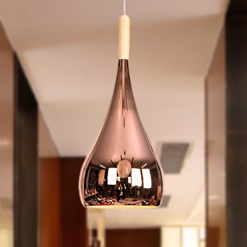 1 lágrima lágrima de lágrima lámpara colgante de lágrima contemporánea cromada/oro colgante de metal de metal de oro para cocina para cocina