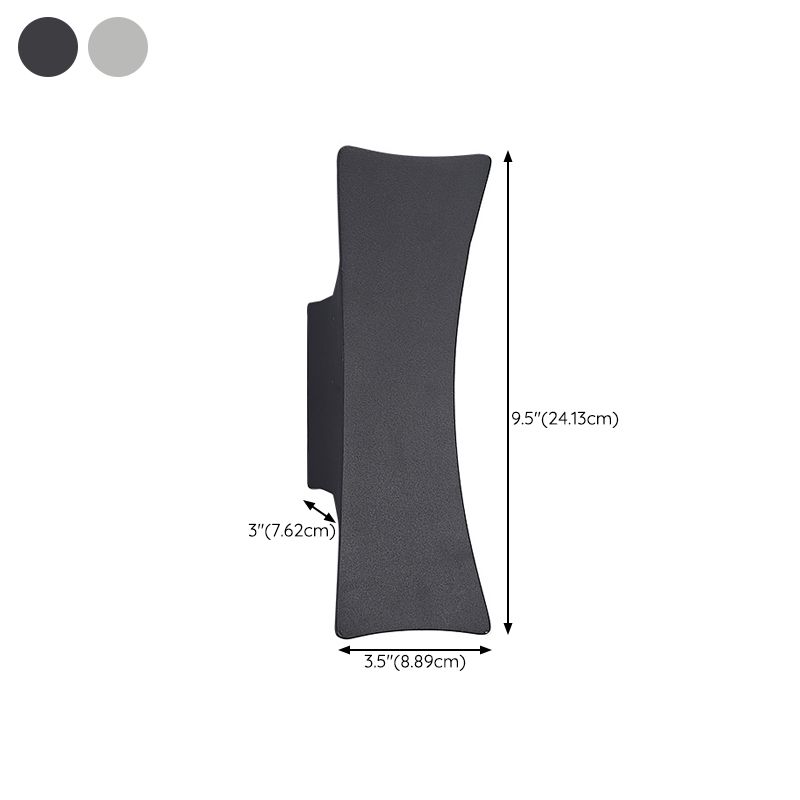 Contemporary Wall Sconce Curve Waterproof Sconce Lighting with Aluminium