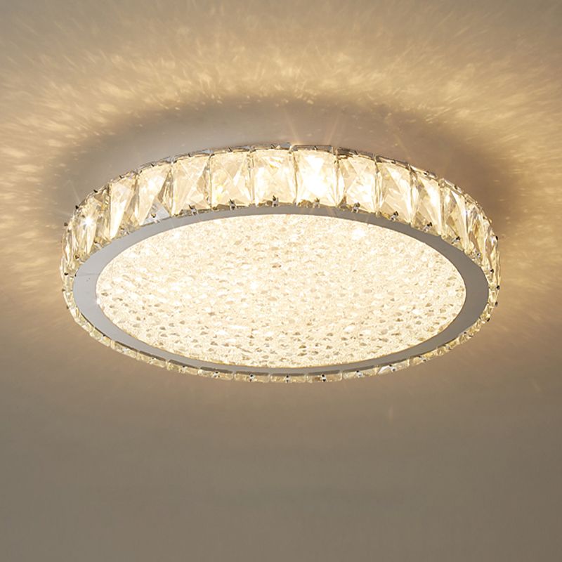 LED Flush Light Contemporary Transparent Crystal Bedroom Flush Ceiling Lamp