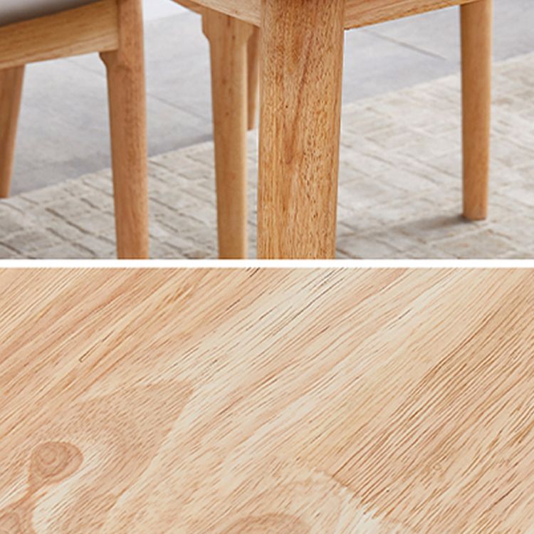 Table à manger rectangulaire et carrée en bois massif de style simplicité avec base à 4 pieds