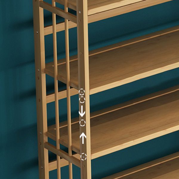 Contemporary Brown Bamboo Shelf Bookcase Open Bookcase for Study Room