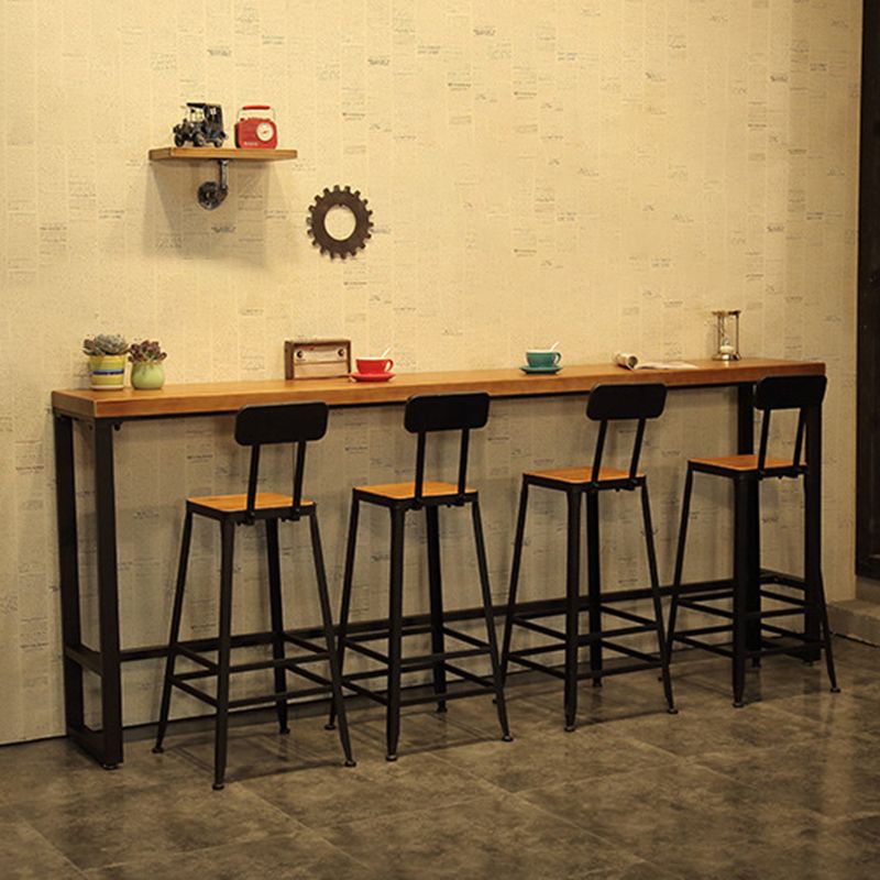 Industrial Backrest Bar Stools Metal Barstool with Metal Legs
