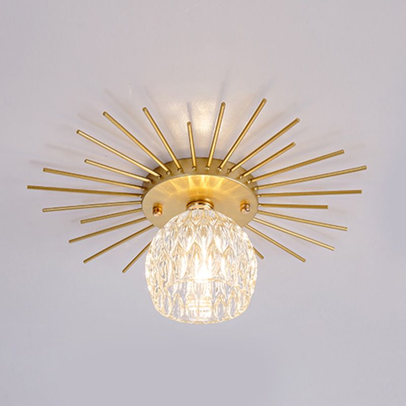 1-Luz del techo de cristal de montaje de vidrio de techo de cristal contemporáneo para Hallway