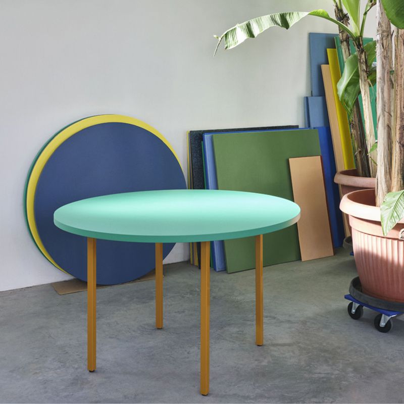 Modern Round Top Dinette Table Metal Base Dining Table for Coffee Shop
