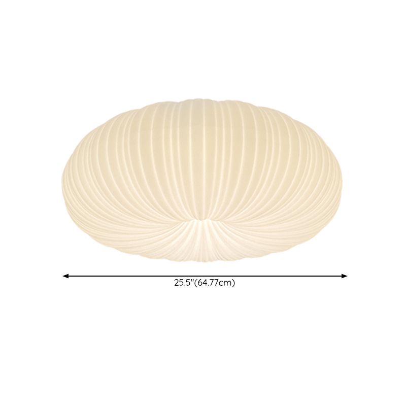 Round Shape Plastic Flush Mount Light Modern Style 1 Light Ceiling Mount Light in White
