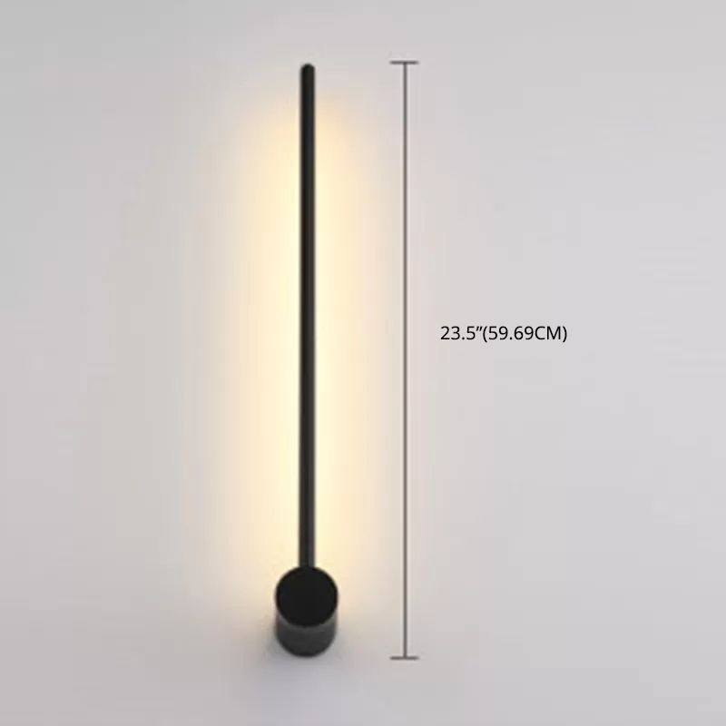 Simple Style Linear Wall Sconce Aluminum Sconce Wall Light in Black Finish