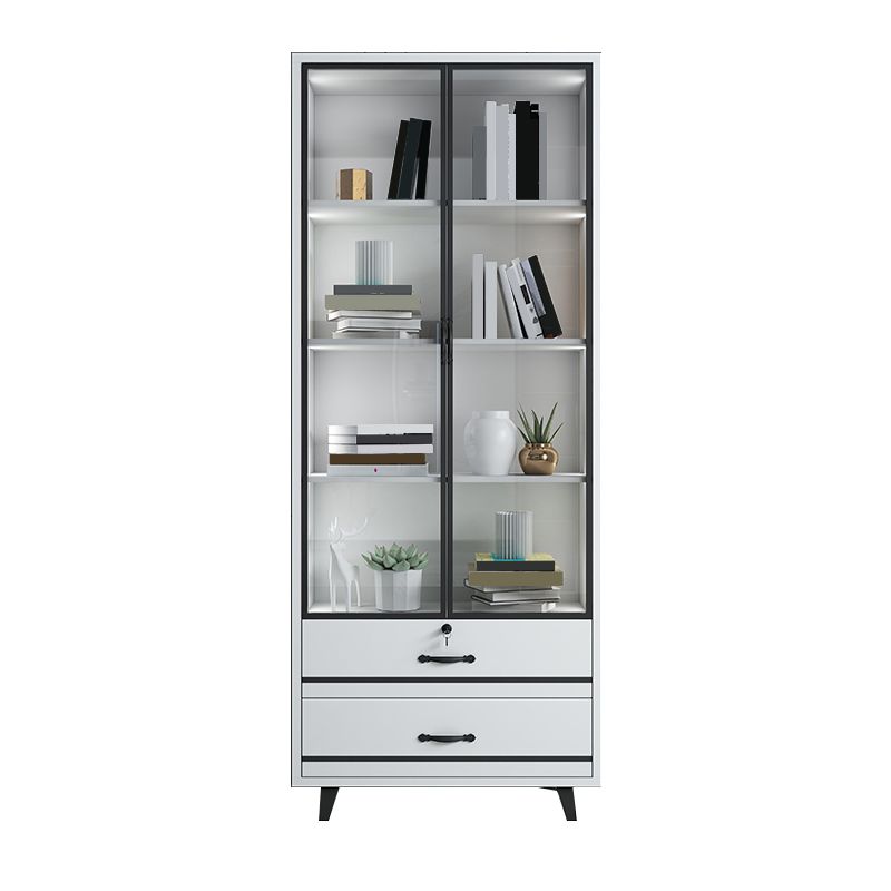 82.68"H Bookcase Contemporary Style Bookshelf With Doors for Office Home