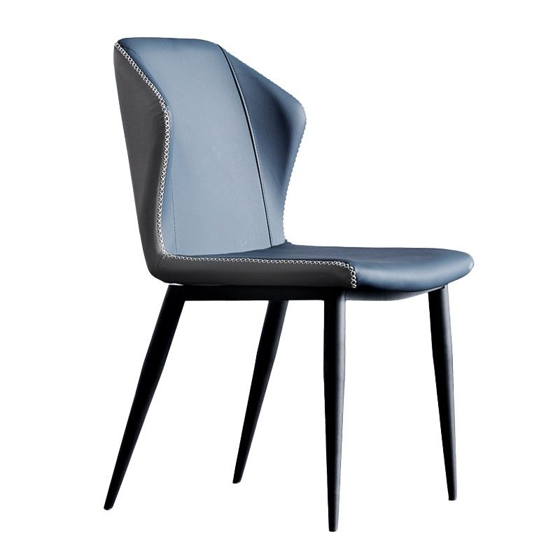 Industrial Style Faux Leather Chairs Wingback Parsons Chair for Home