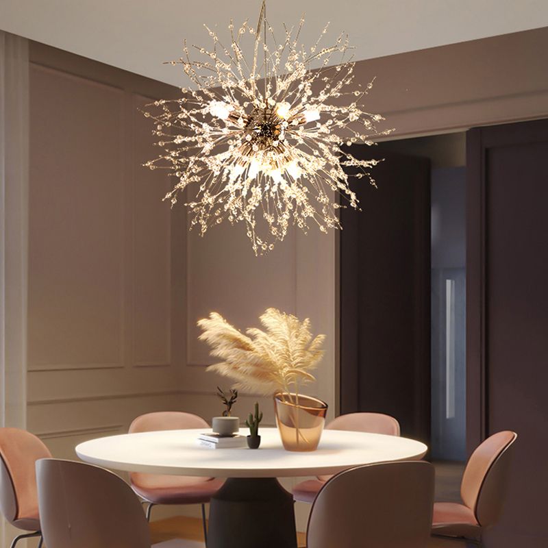 Lámparas de lámparas de araña de metal modernas Dandelion Multi-head Suspension Lamps