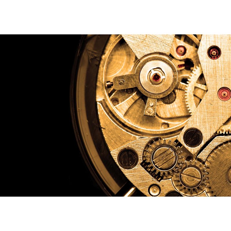 Metal Gear Mural Wallpaper Dark Color Contemporary Wall Covering for Boys Bedroom