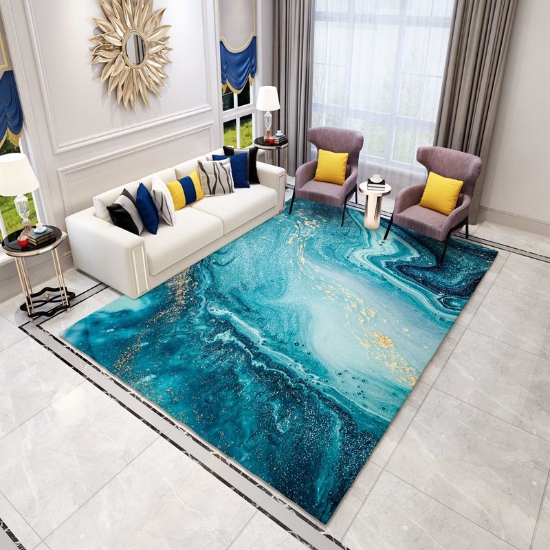 Creative Abstract Art Rug Polyester Indoor Rug Stain Resistant Carpet for Home Decoration
