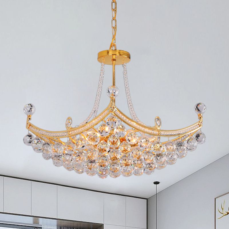 6 lampadine cornice cornice a soffitto a sospensione cromata e oro cernello trasparente a sospensione lampadario