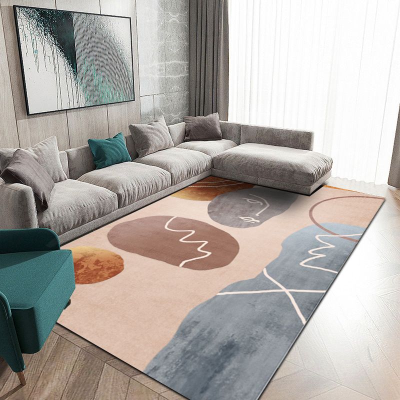 Tapis de couleur en polyester moderne en or