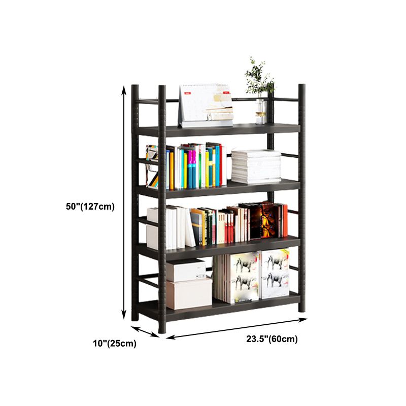 Contemporary Black Shelf Bookcase Open Bookshelf with Shelves Included