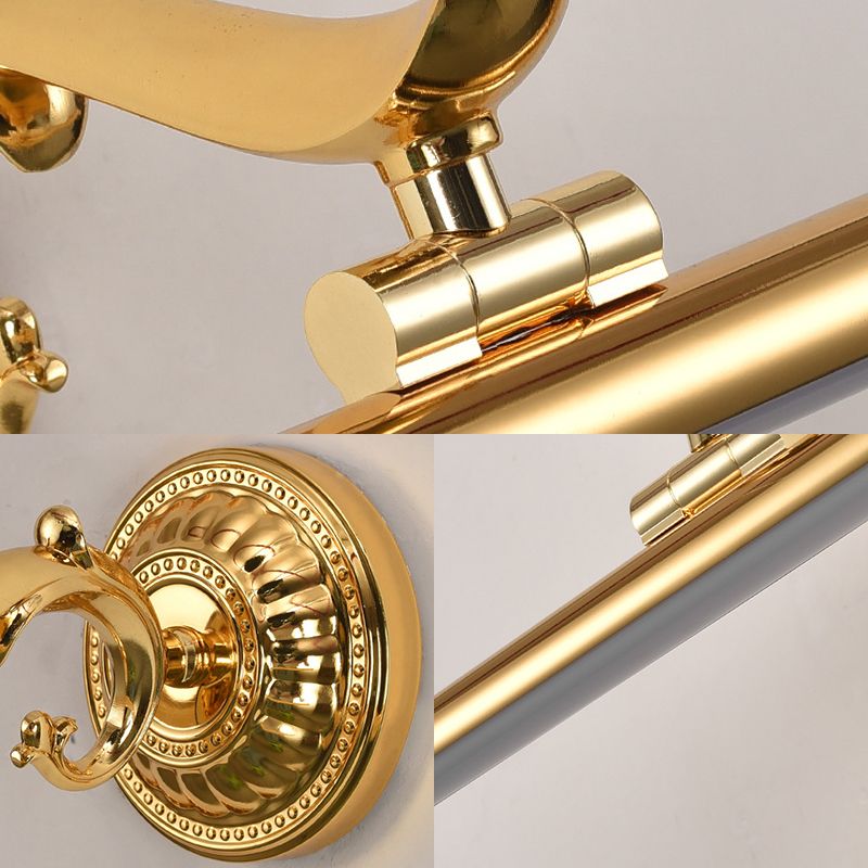 Linear Metallic Vanity Wall Light Modernist Style 16"/21.5" Wide LED Brass/Gold Finish Wall Mount Lighting over Mirror