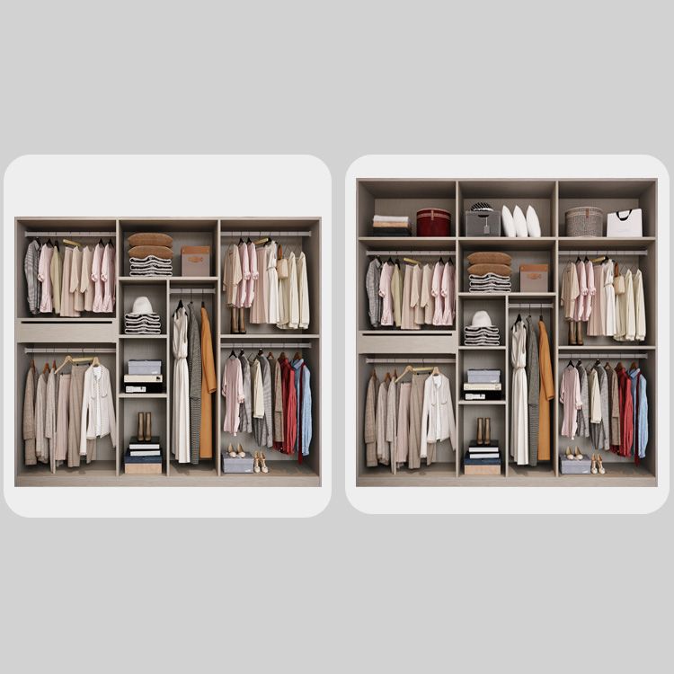 Modern Wood Wardrobe Armoire Freestanding Soft Close Doors Wardrobe Cabinet