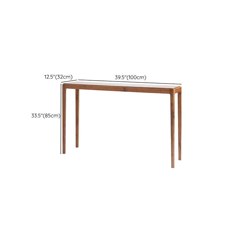 Mid-Century Modern Pine Console Sofa Table Rectangle End Table with 4 Legs for Hall