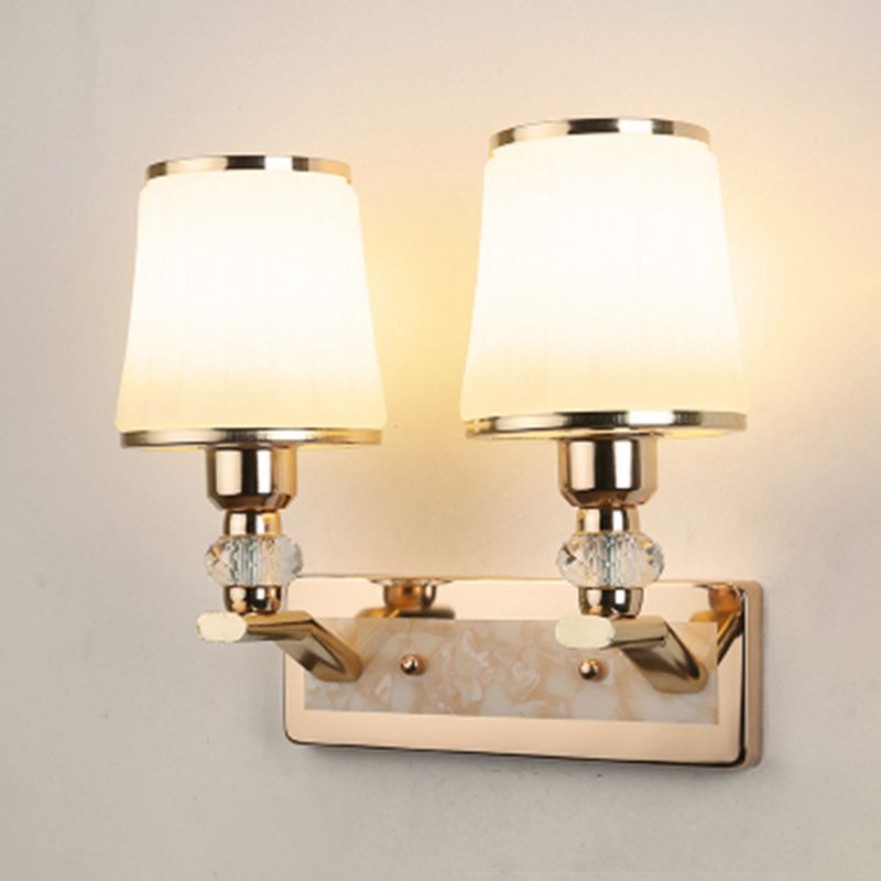Modern Simple Vanity Light Geometry Shape Vanity Lamp with Glass Shade for Shower Room
