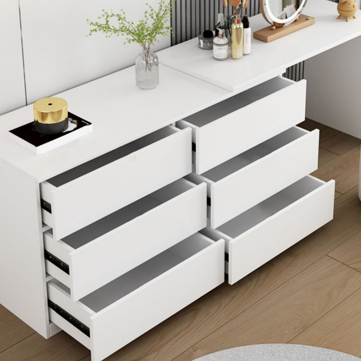 15.75" Wide Make-up Vanity Solid Wood Makeup Vanity Desk Table with Drawers