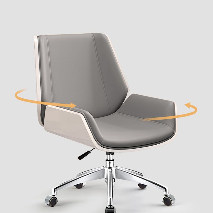 Mid Back Conference Chair Faux Leather Armless Chair for Home Office