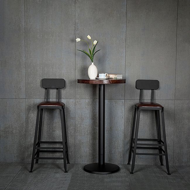 Industrial 1/2/3 Pieces Solid Wood Bar Table Set Round Counter Set for Home Use