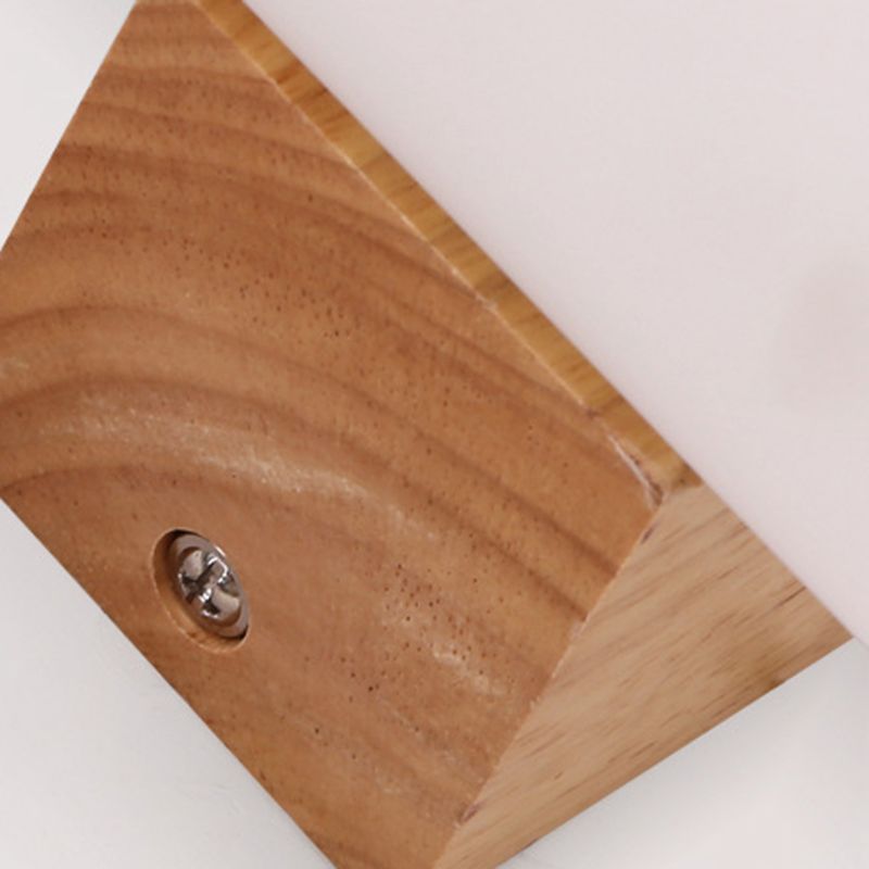 Lámpara de pared de madera de madera de pared cilíndrica moderna de pared con sombra de vidrio blanco