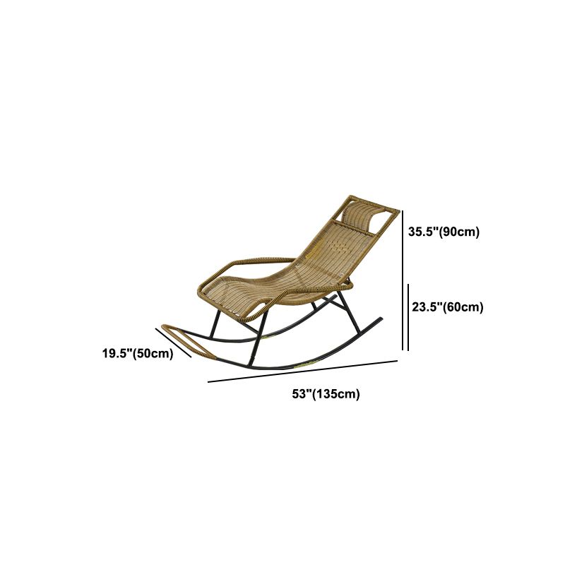 Modern Wicker Rocking Chair Brown Water Resistant Rocker for Living Room