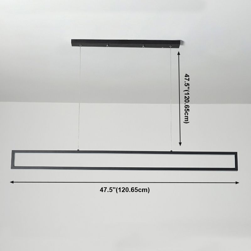 Rechthoek eiland kroonluchter licht modern metalen hangende kroonluchter