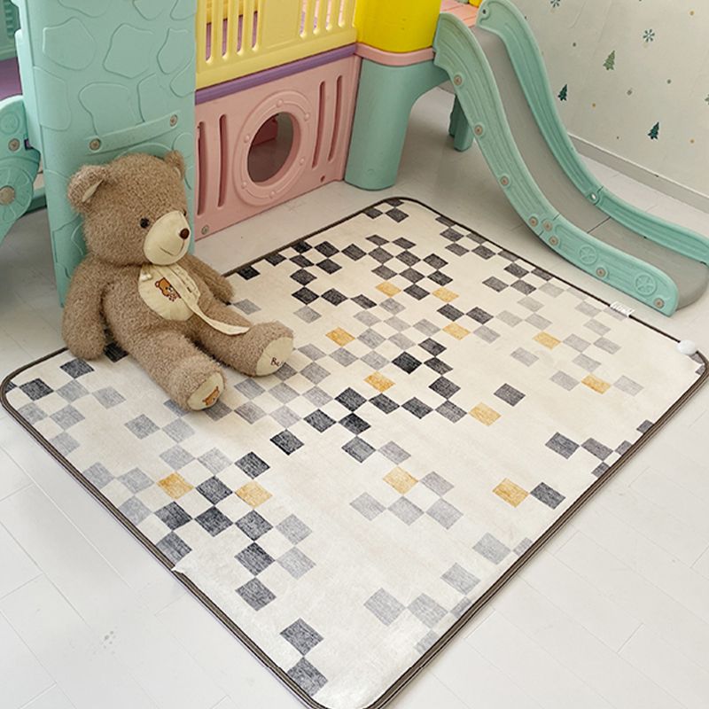 Luxury Lattice Rug Synthetic Modern Anti-Slip Backing Washable Rug for Home Decor