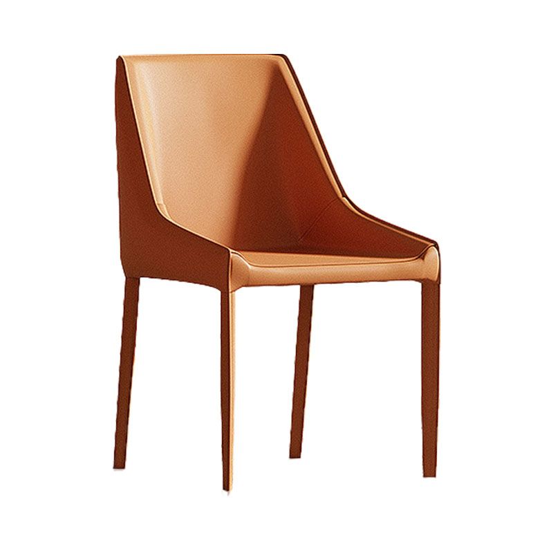 Modern Style Metal Dining Chair Leather Dining Room Chair for Home Use