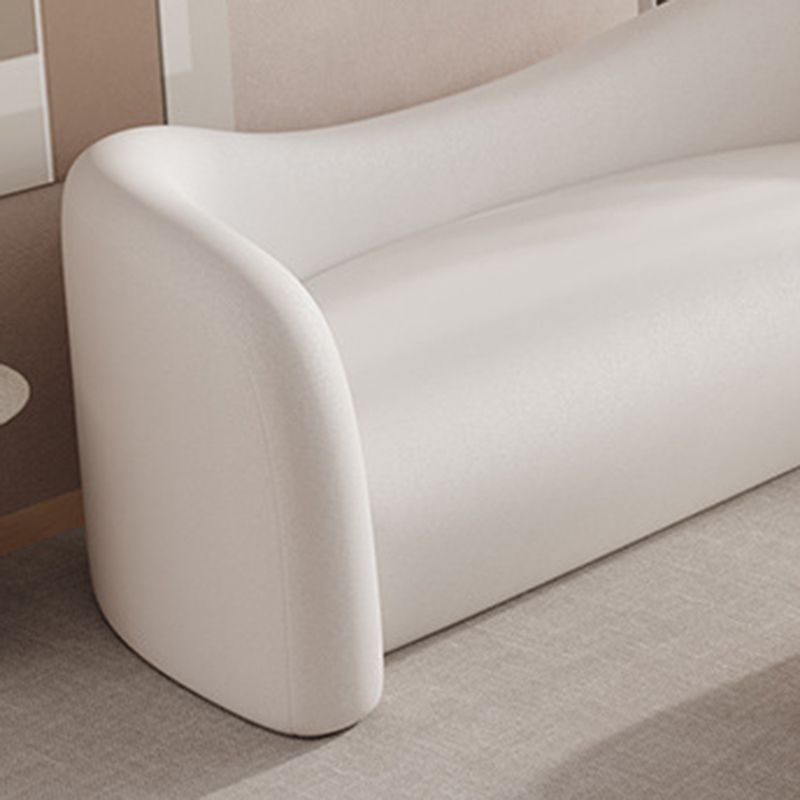 Faux Leather Modern Sofa Sloped Arm Curved Sofa for Living Room