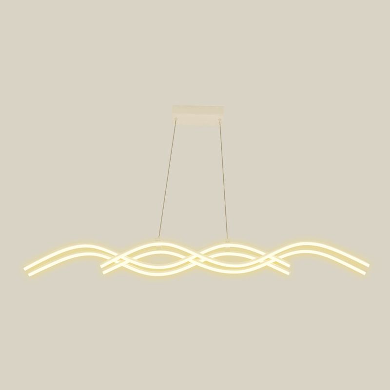 Ideas de iluminación de la isla de forma lineal de estilo moderno metal 4 colgantes de la isla ligera