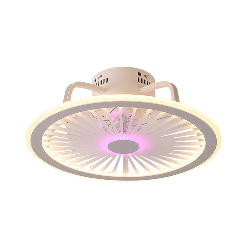 18,5 "Weitkitty Deckenventilator Leichte Cartoon Acryl weiße LED Semi Flush Mount Montage mit Fernbedienung