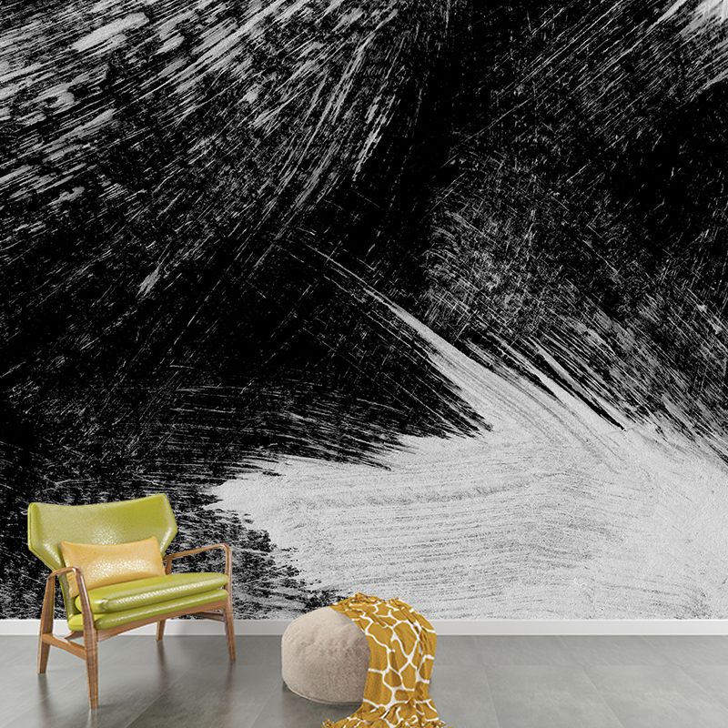 Illustration Brush Stroke Wall Mural Giant Wall Covering for Dining Room, Custom