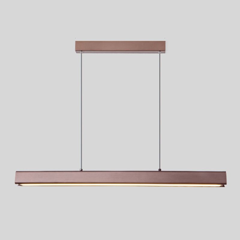 Linear Wood Island Light Fixture Modern Ceiling Pendant Light for Dining Room