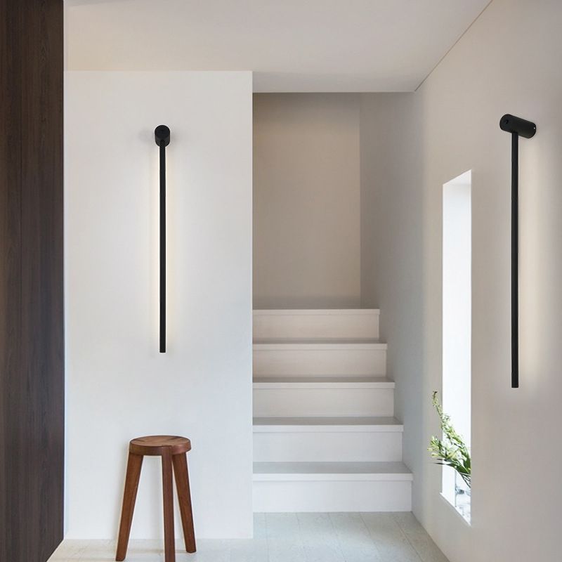 Aluminium LED Wall Lamp in Modern Concise Style Wrought Iron Linear Wall Sconce with Acrylic Shade