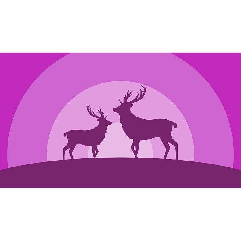 Animal Illustration Mural Decal Modern Style Washable Home Decor, Custom Size