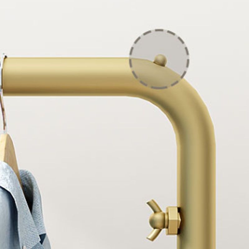 Modern Metal Coat Rack Hanging Rail and Lower Shelf Entryway Kit