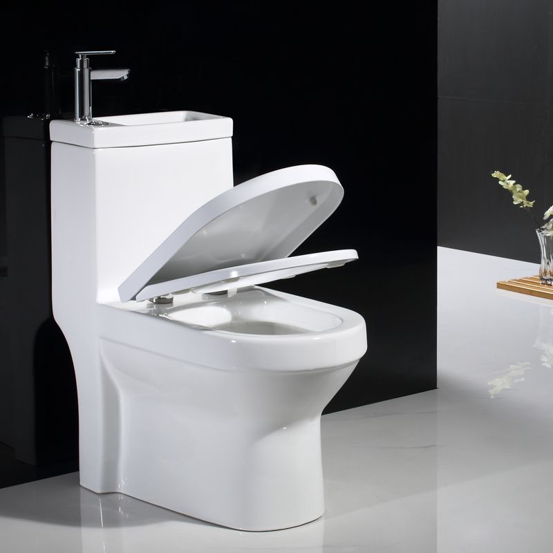Modern Toilet Bowl Floor Mounted Porcelain All-In-One Flush Toilet