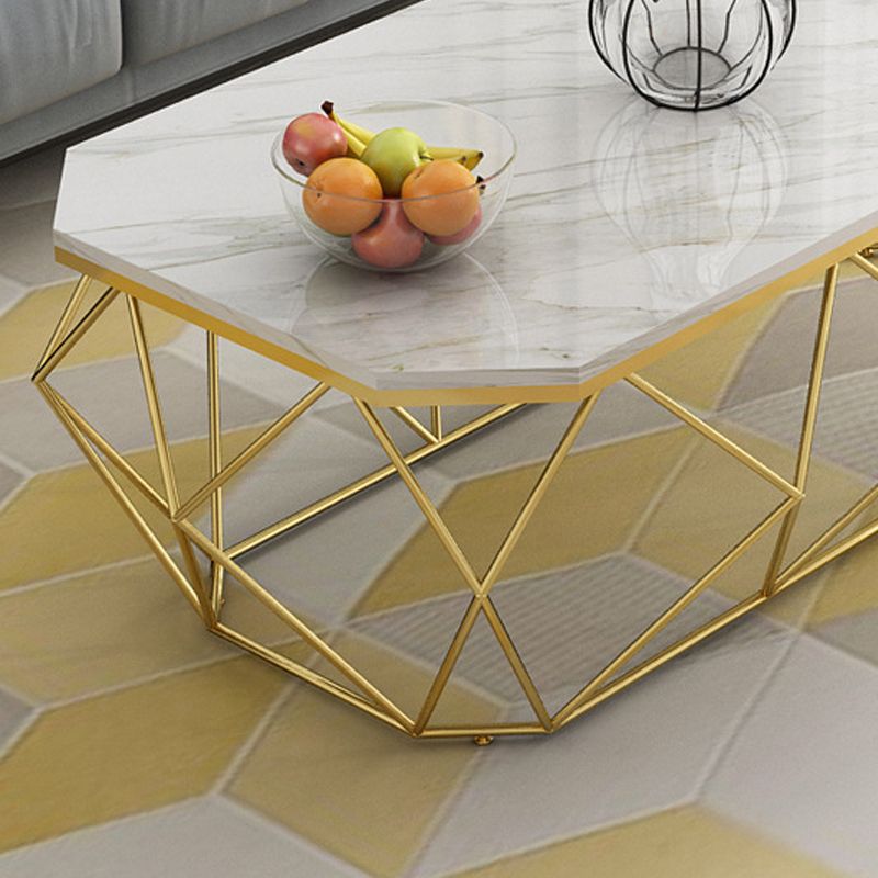 Frame Coffee Table Rectangle Marble Top Coffee Cocktail Table