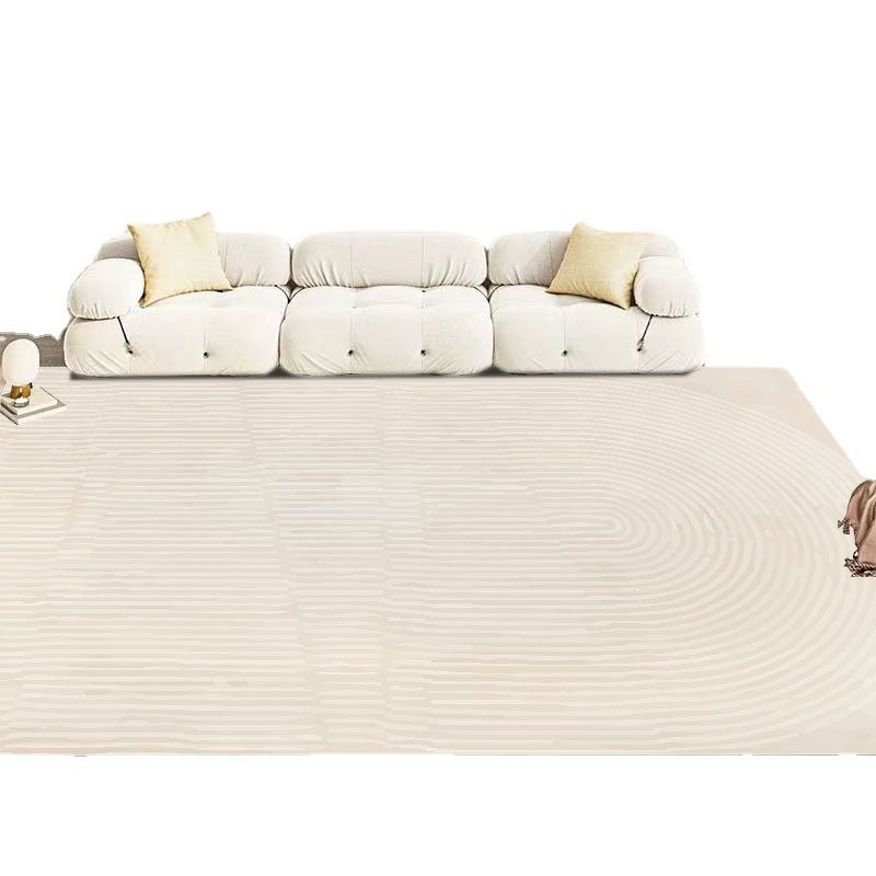 Simple Striped Rug Polyester Green Rug Tear Resistant Rug for Living Room