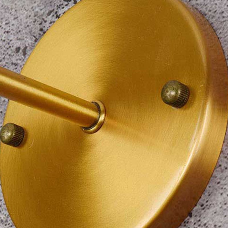 Industrial Style Cone Wall Sconce Metal 1 Light Sconces in Gold for Living Room